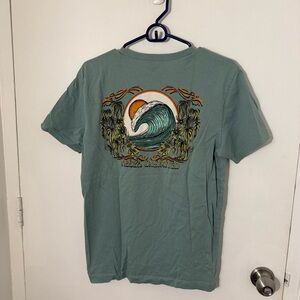 VISSLA Wave Graphic Organic Cotton Teal T-Shirt